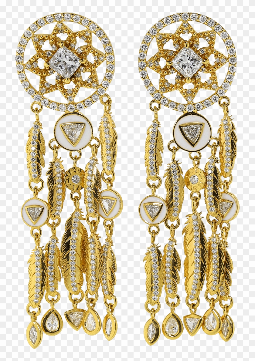 Download Dream Catcher Feather Earrings - Chain, HD Png Download ...