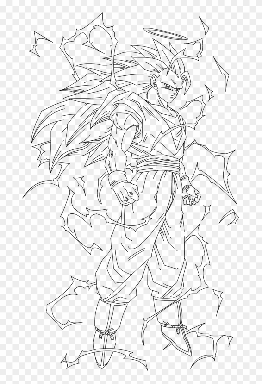 11 Pics Of Goku Ssj3 Coloring Pages Super Saiyan 3 Goku Coloring Pages Hd Png Download 695x1149 Pngfind