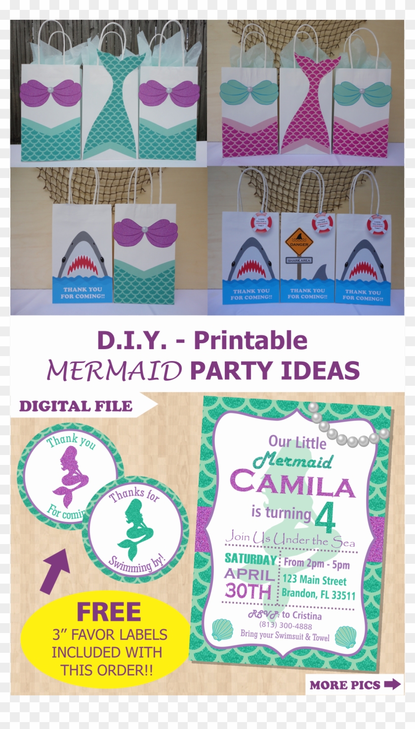 mermaid party favor bags mermaid birthday party ideas free printable mermaid gift bags hd png download 1602x2736 4486741 pngfind