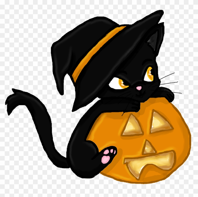 Halloween Clipart Black Cat - Cartoon Halloween Black Cats, HD Png Download  - 1024x969(#458074) - PngFind