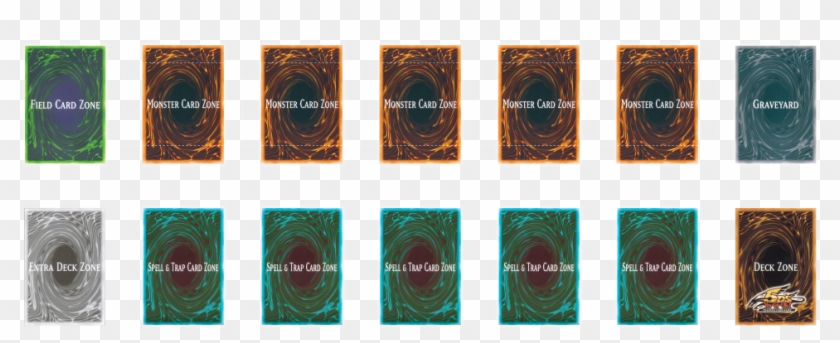 yugioh card zones template Here - Layout Of Original Yugioh Playmat, HD Png Download -  1023x601(#4506899)