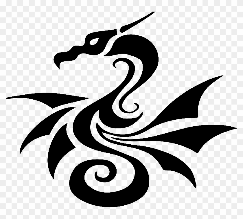 Dragon Easy Tribal Tattoo Design, HD Png Download - 800x674(#4552053) -  PngFind