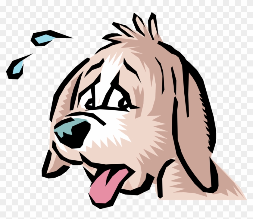 Vector Illustration Of Cartoon Exhausted Pet Dog Panting - Dog Heat