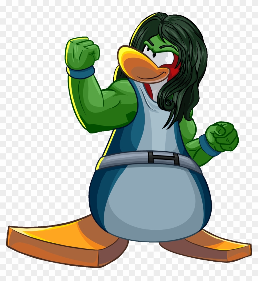 Shehulk - Club Penguin Marvel Takeover Party, HD Png Download -  1311x1368(#4580719) - PngFind