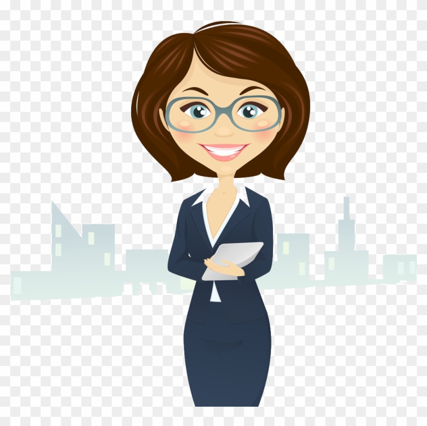 Cartoon Drawing Female - Cute Business Woman Cartoon, HD Png Download -  1024x956(#4581887) - PngFind