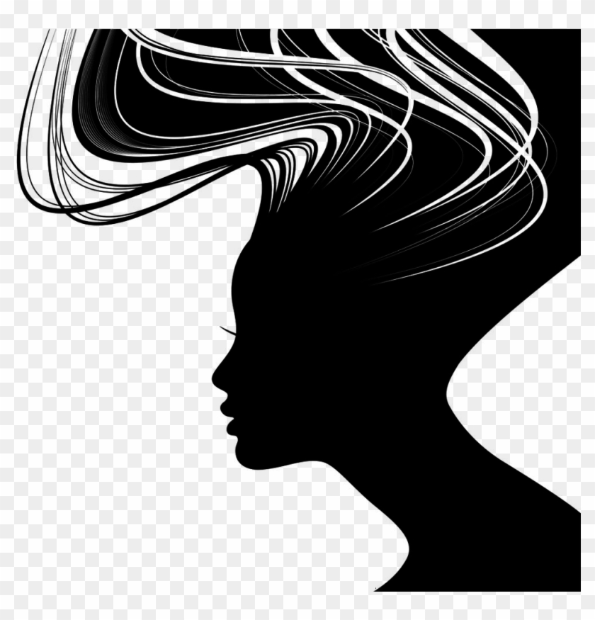 Image Stock Woman Silhouette Face Illustration Black - Silhouettes
