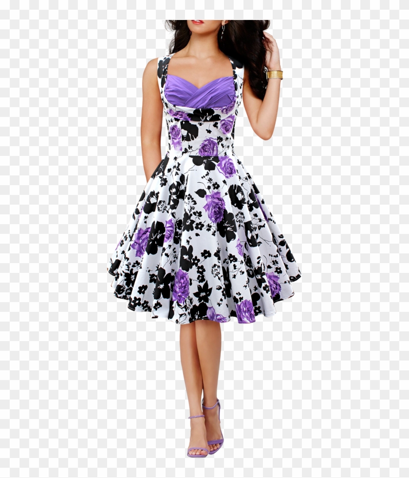 Purple Floral Dress, HD Png Download ...