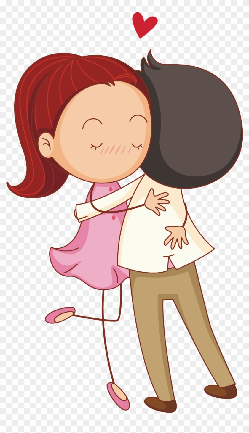Cartoon Drawing Illustration Embrace The Couple Transprent - Girl And Boy  Hug Cartoon, HD Png Download - 860x1457(#4655638) - PngFind