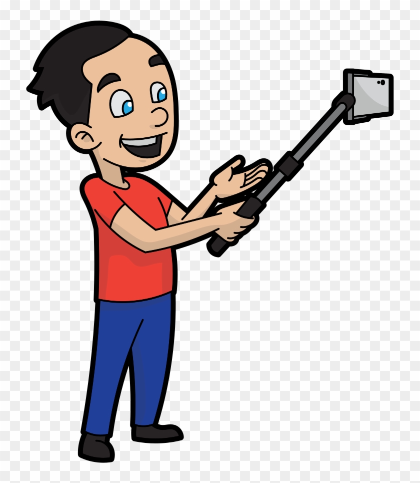 A Cartoon Man Filming A Video Selfie - Cartoon, HD Png Download -  916x1024(#4660574) - PngFind