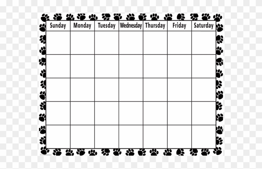 Black And White Calendar Chart