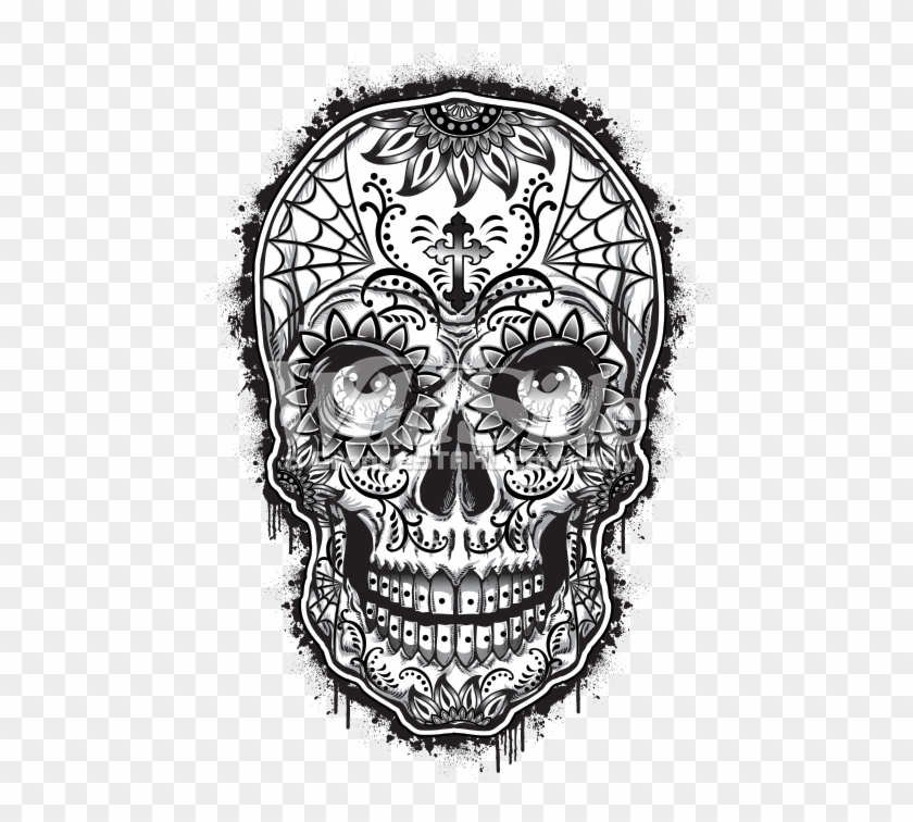 Sugar Skull With Eyes Spider Web On Skull HD Png Download 675x675 