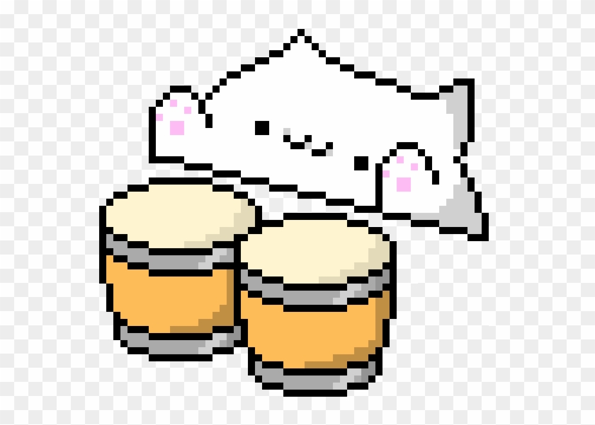 Bongo Cat Bongo Cat Pixel Art Hd Png Download 580x530 - bongo cat but its in roblox youtube