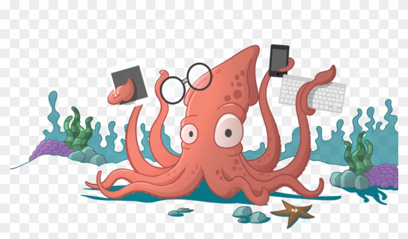 Illustrated Giant Squid Character Holding Mobile Devices Sails Js Hd Png Download 1294x728 4708904 Pngfind - all roblox squid hats