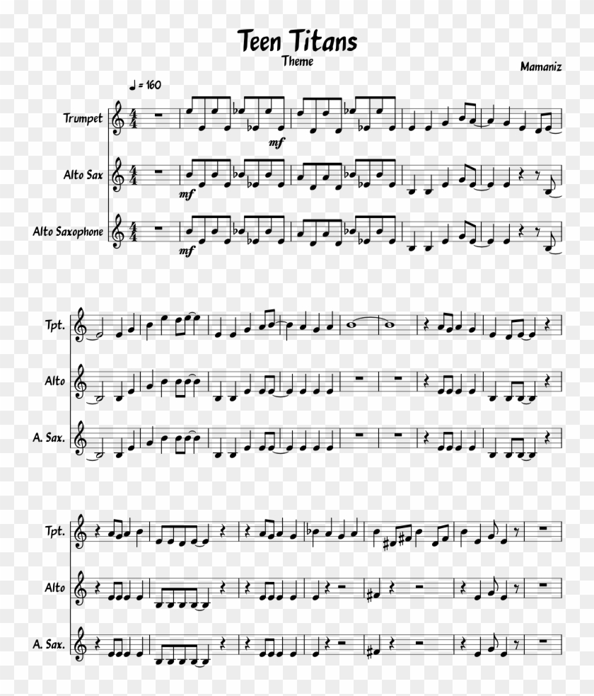 Teen Titans Sheet Music Composed By Mamaniz 1 Of 2 Teen Titans