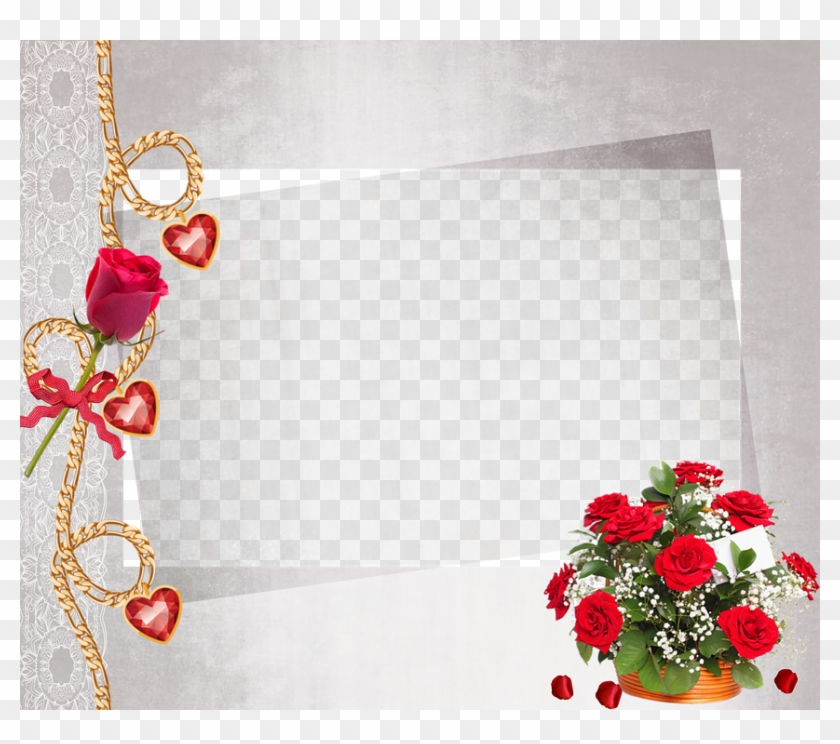 Frame Framework Grey Love Heart Red Roses Flower Basket For Wedding Png Transparent Png 859x7 Pngfind