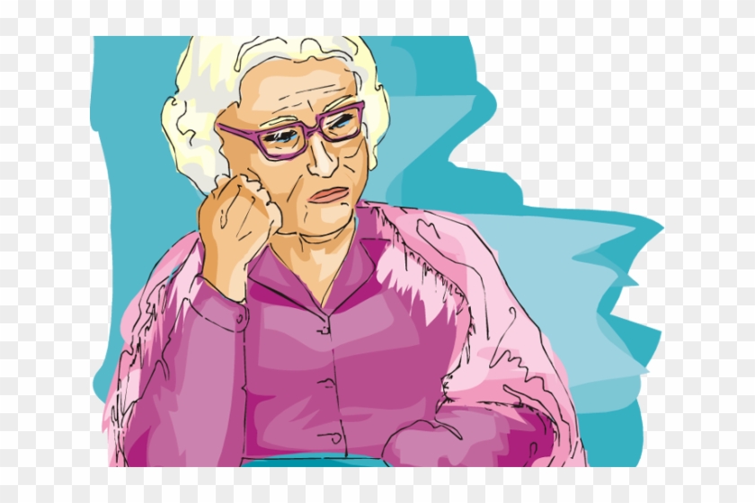 Sad Old People Cartoon - Senior Citizen, HD Png Download.
