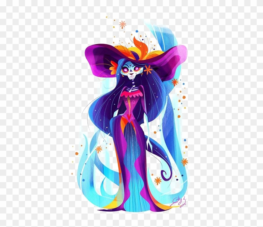 wallpapers La Calavera Catrina Painting graphic art skull la calavera catrina