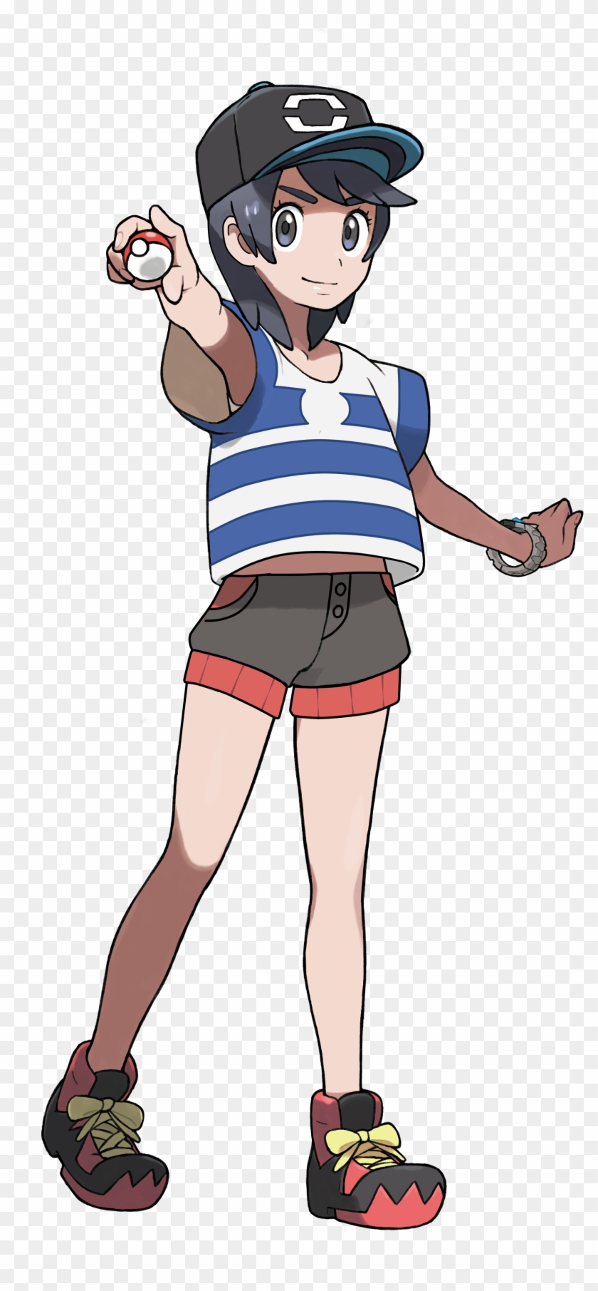 Genderbend Sun Pokemon Trainer Red, Pokemon Trainers, - Sun And Moon Team Skull Outfit, HD Png - 1938x3865(#4770069) - PngFind
