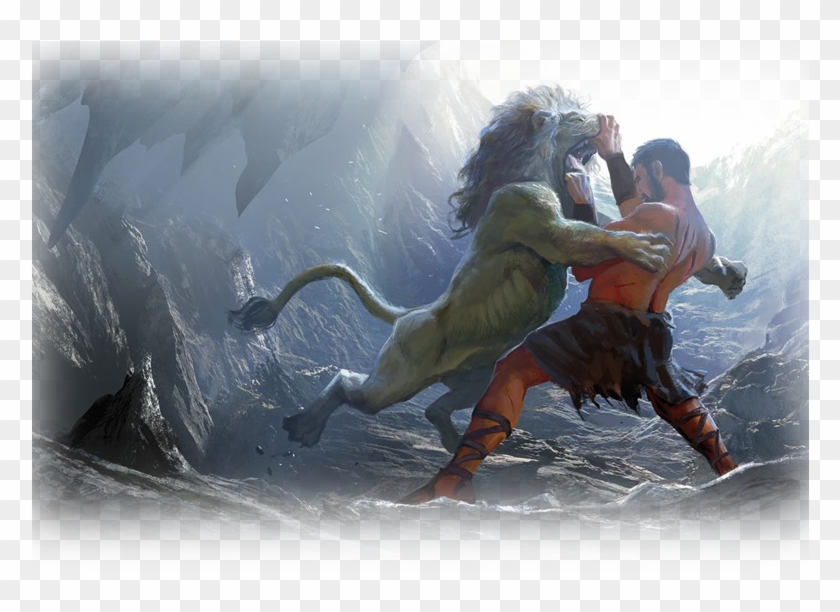 The First Labor Of Heracles Hercules Vs Nemean Lion Hd Png Download 777x544 4777438 Pngfind
