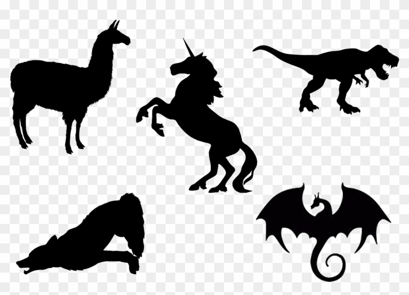 I Picked These 5 Animals - Dibujos De Sombras De Unicornios, HD Png  Download - 1600x1145(#4787309) - PngFind