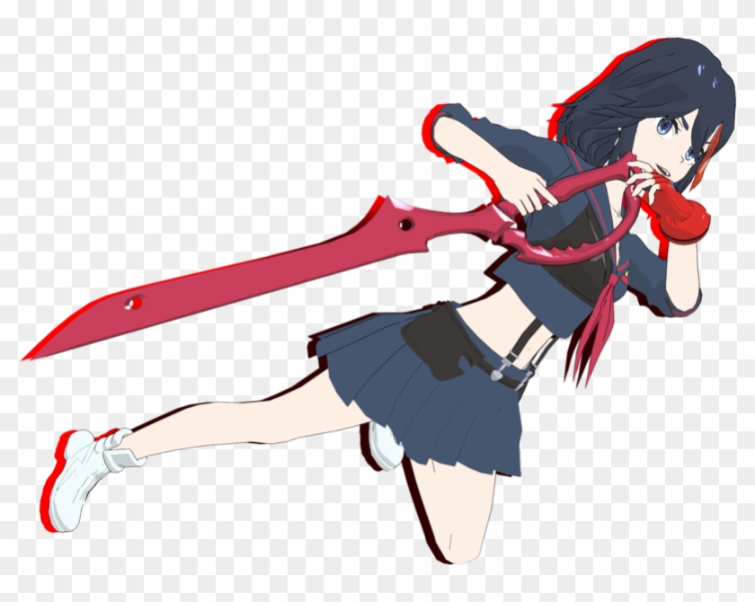 Ryuko Matoi Cartoon Fictional Character Weapon Anime Mmd Model Kill La Kill Hd Png Download 1024x614 4798123 Pngfind - mmd model roblox