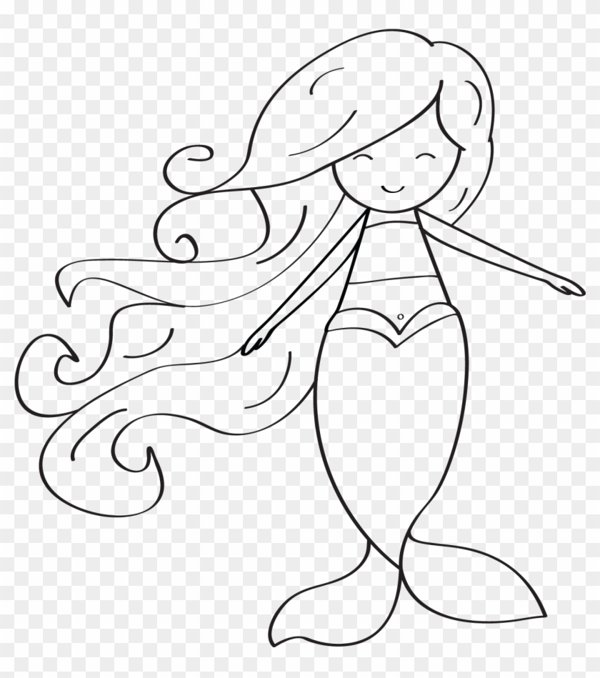 Little Mermaid Clipart Black And White - Iwish Iwas