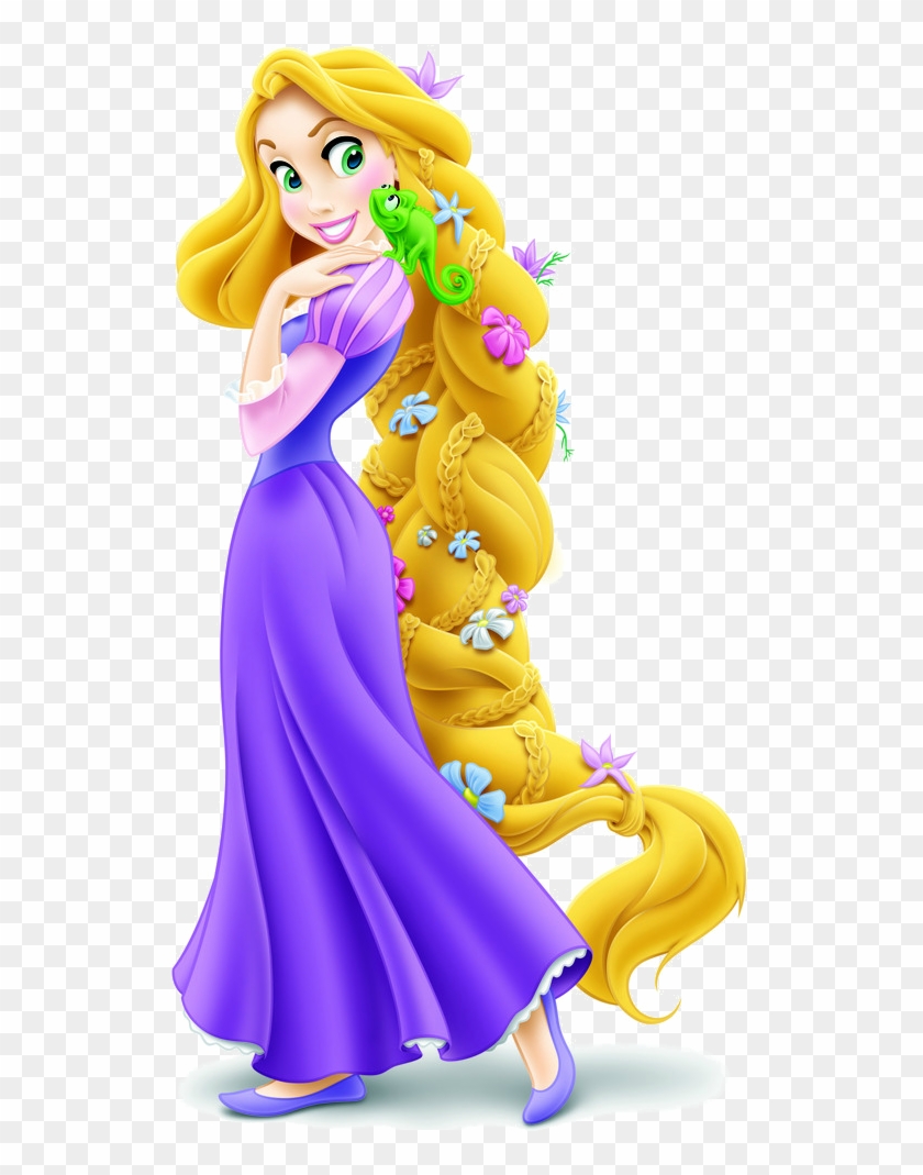 Rapunzel And Pascal The Chameleon - Purple Dress Cartoon Character, HD Png  Download - 571x1024(#4828669) - PngFind