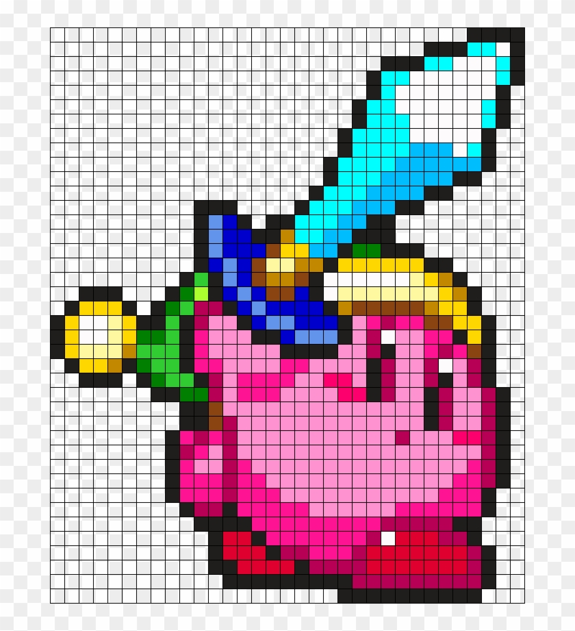 Sword Kirby Perler Bead Pattern / Bead Sprite - Sword Kirby Pixel Art, HD  Png Download - 694x841(#4849885) - PngFind