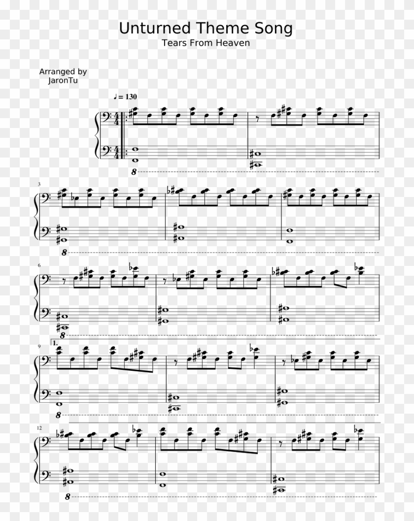 Unturned Theme Song Sheet Music Hd Png Download 850x1100