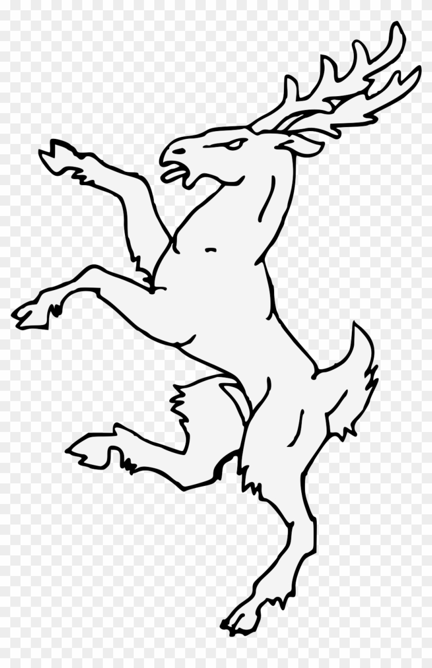 Stag Vector Baratheon - Heraldry Deer Rampant, HD Png Download
