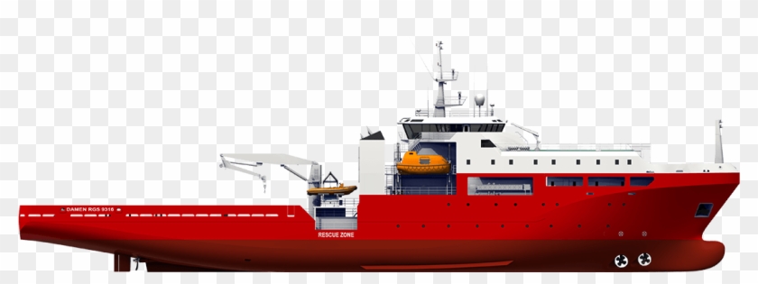 Damen Rescue Gear Ship 9316 Sideview Side View Vessel Hd Png Download 1300x575 4864614 Pngfind