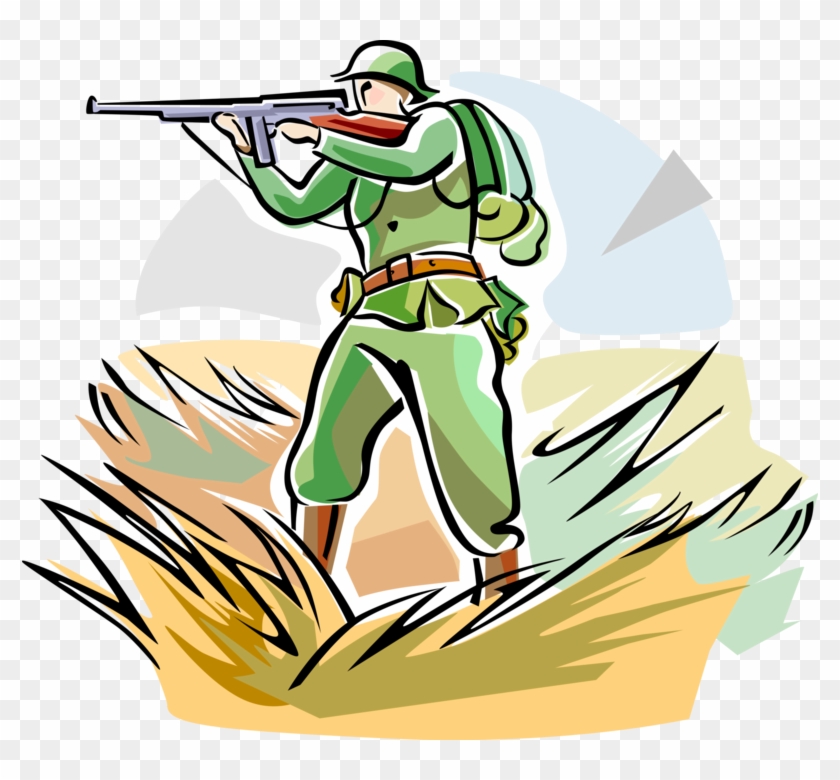 Vector Illustration Of World War One Wwi Soldier With - Ww1 Soldier