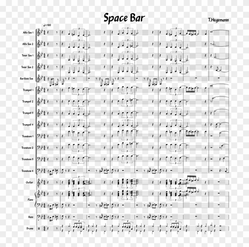 Space Bar Sheet Music For Alto Saxophone Tenor Saxophone Super Junior Black Suit Sheet Music Hd Png Download 850x1100 4872943 Pngfind