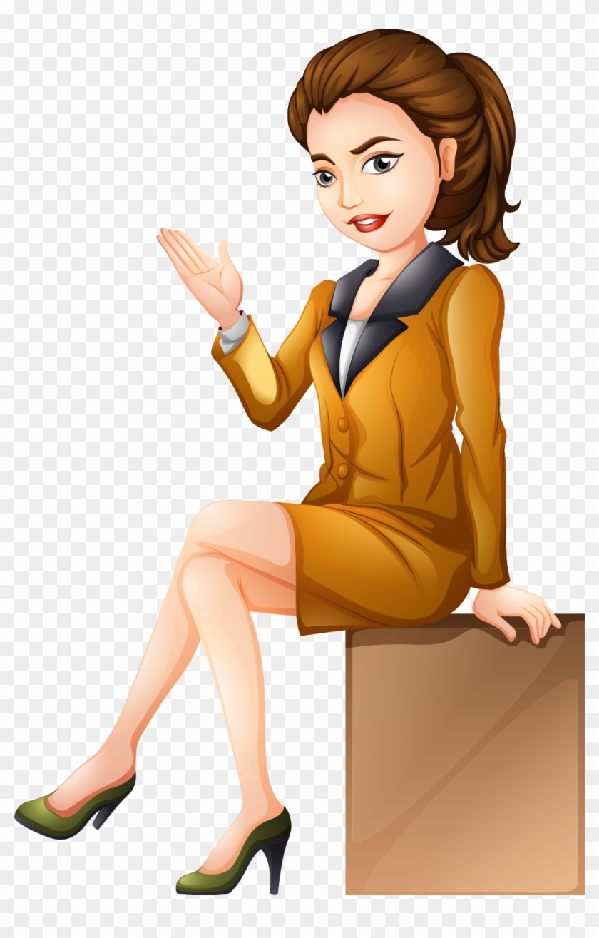 Secretary Png Photo - Cartoon Woman Sitting Down, Transparent Png -  1052x1598(#4880863) - PngFind