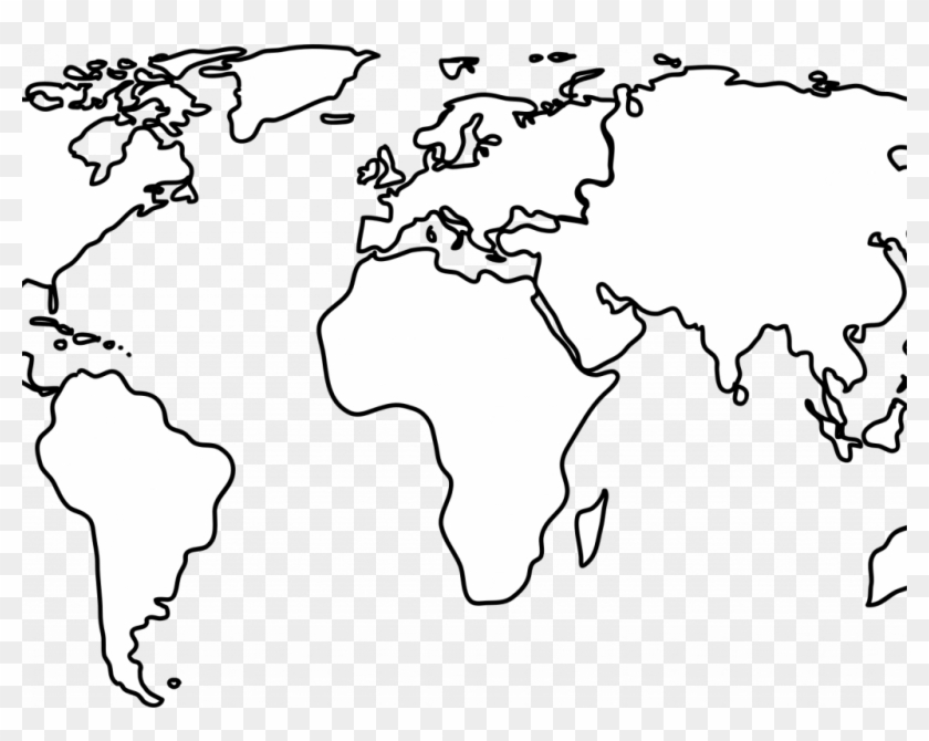 Download Outline Of The World Map White World Map Vector Png Transparent Png 1024x768 Pngfind