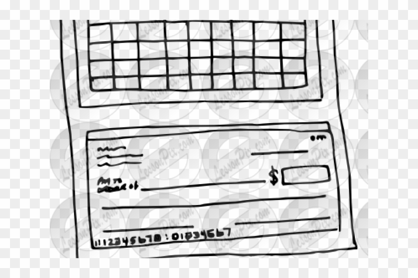 Checkbook Cliparts - Line Art, HD Png Download - 640x480(#4895243