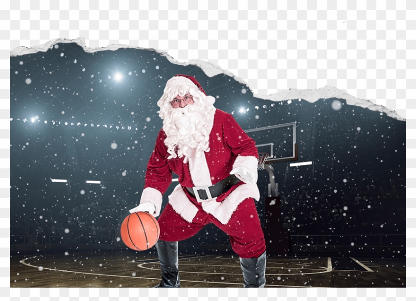 Santa Playing Basketball Santa Claus Hd Png Download 845x572