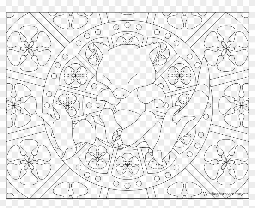 Abra - Pokemon Adult Coloring Page, HD Png Download - 3300x2550