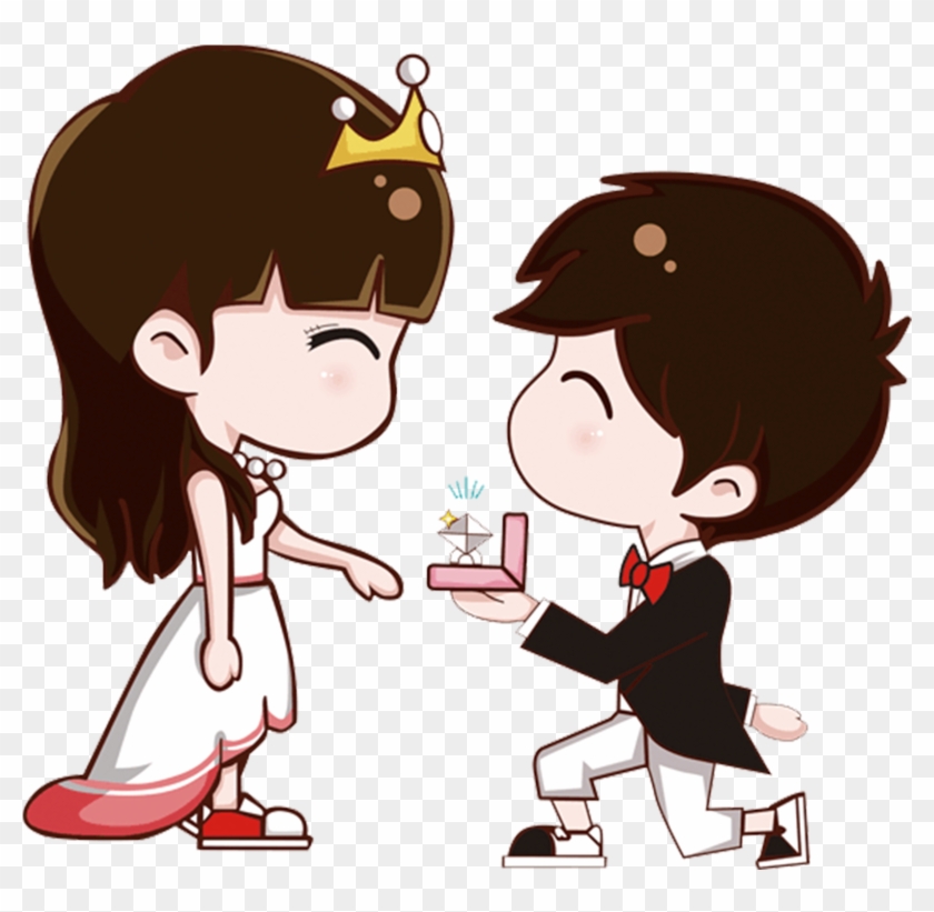 Couple Pic Cartoon Propose, HD Png Download - 2048x2048(#4932563) - PngFind