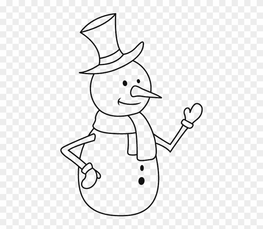 Snowman Waving - صور رسم رجل الثلج, HD Png Download - 527x700 