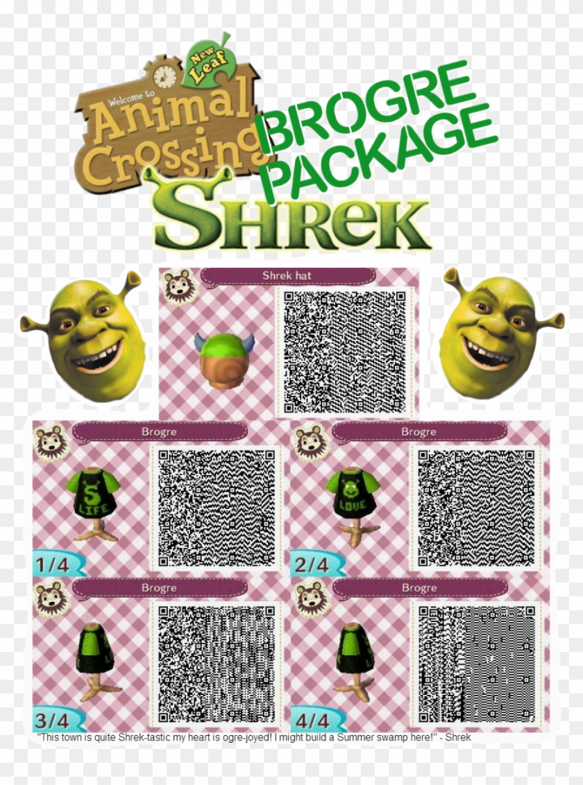 Pelagisch Verandering nerveus worden Shrek - Image - Animal Crossing New Leaf Qr Codes T Shirts, HD Png Download  - 900x1200(#51040) - PngFind
