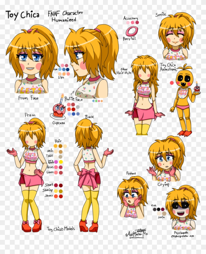 Toy Chica 2 Humanized By Adrikoneko By - Five Nights At Freddy Chica Fan Art, HD Png Download - 831x961(#5039729) -