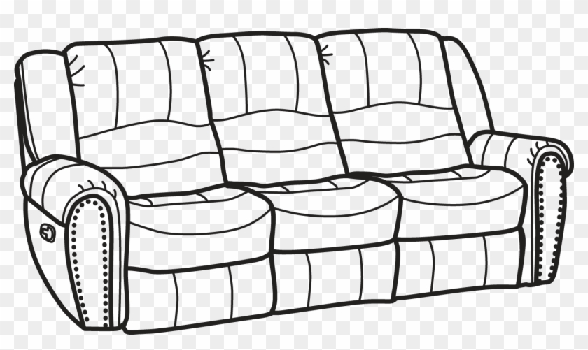 couch clipart black and white