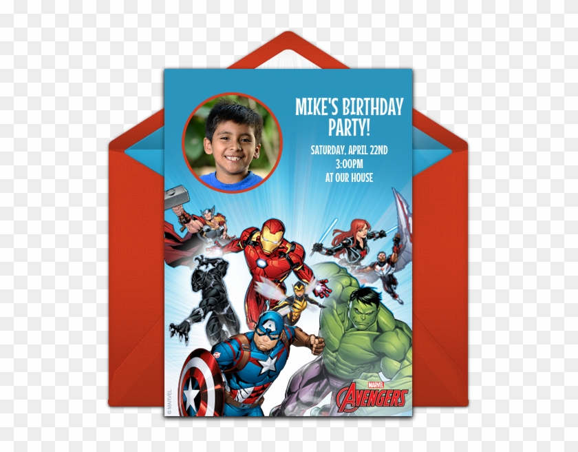 Avengers Birthday Invitation Online, HD Png Download - 650x650(#5091032) -  PngFind