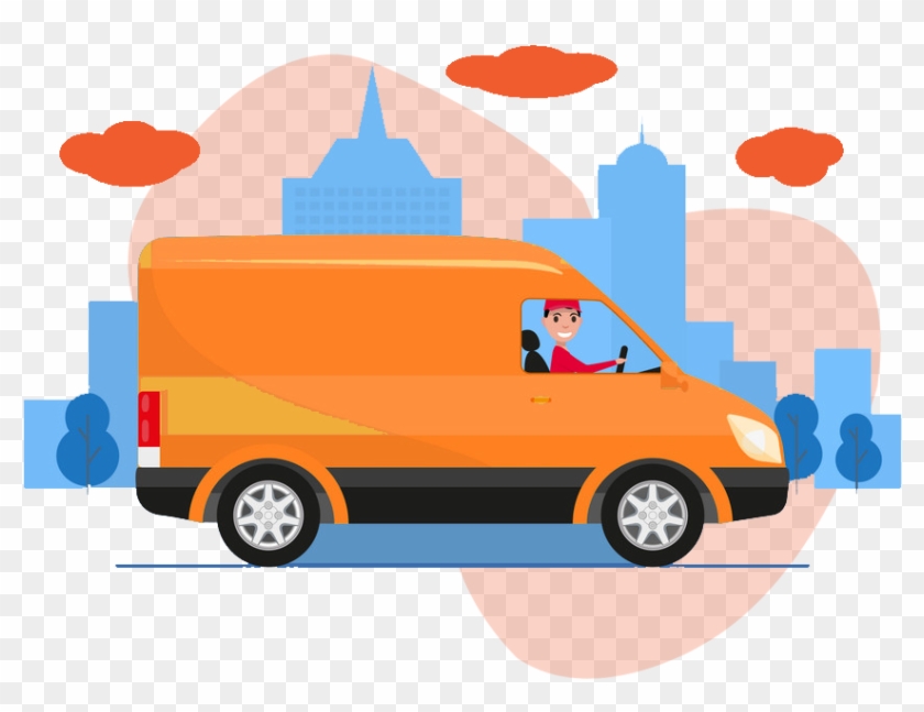Last Mile Delivery - Delivery Van Car Cartoon, HD Png Download -  1000x829(#5092285) - PngFind