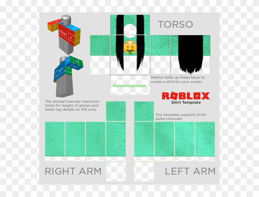 Roblox R15 Shirt Template Transparent - Roblox Shirt Template 2018