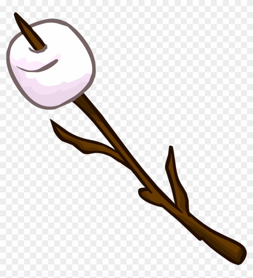 Black And White Stock On A Stick Clip Art Png Camping - Marshmallow On