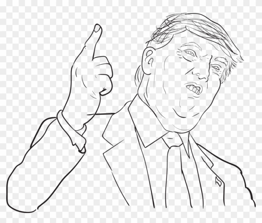 Donald Trump - Coloring Pics Of Donald Trump, HD Png Download - 900x725