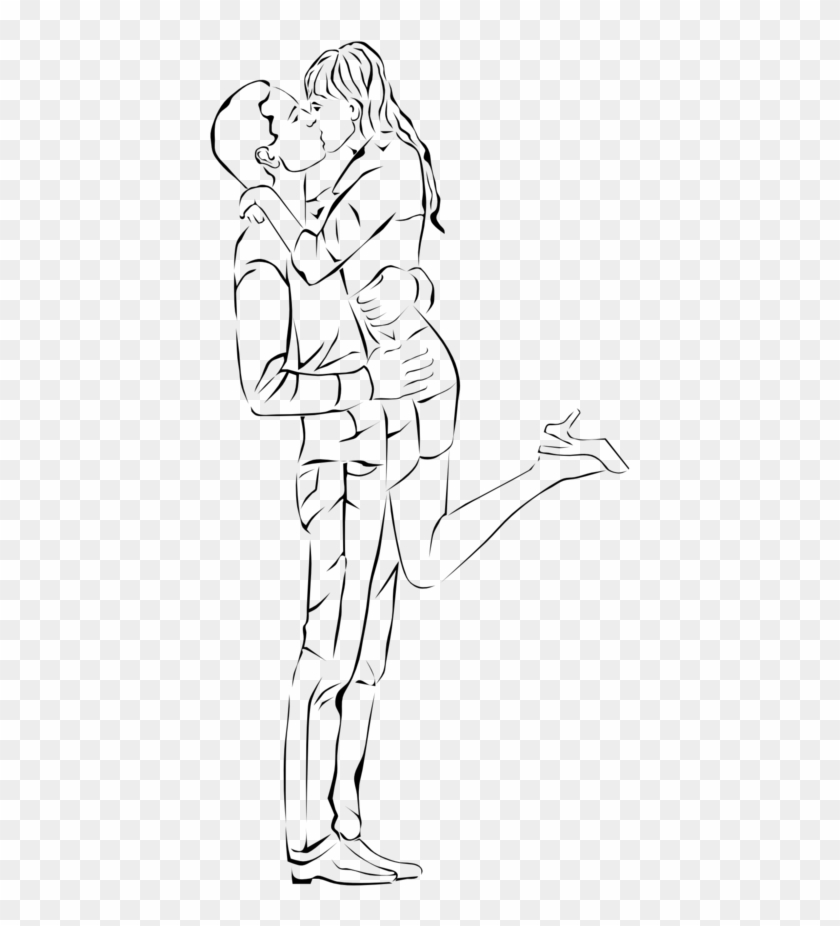 Kissing Couple - Cartoon, HD Png Download - 958x1355(#5119852) - PngFind