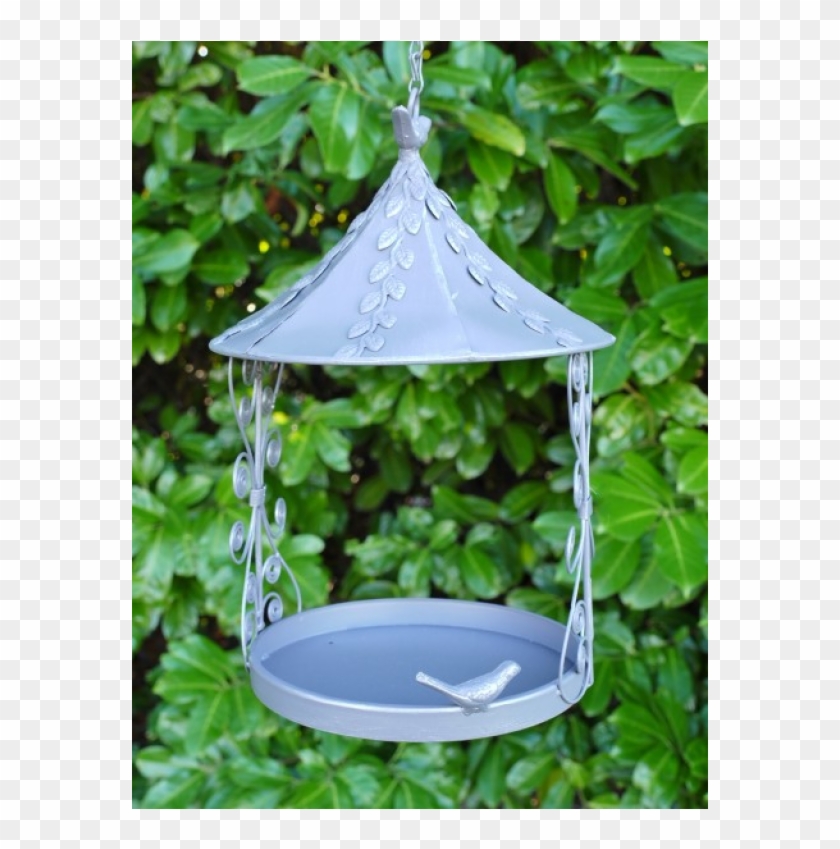 Unusual Hanging Metal Birdfeeder With Chain And Hook Landscape